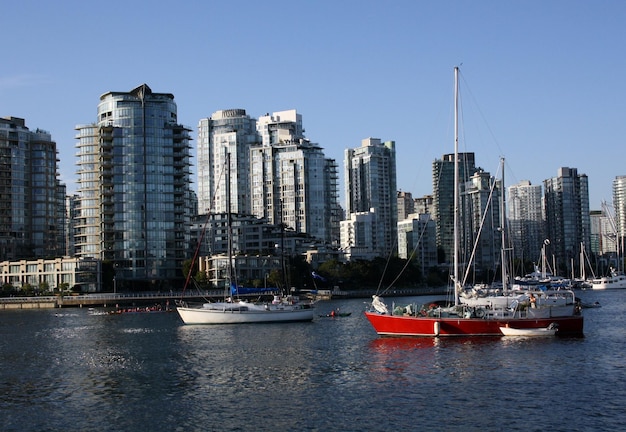 False Creek and downtown Vancouver British Columbia Canada