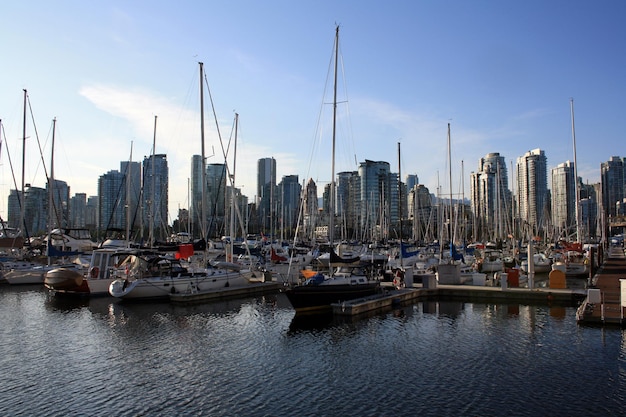 False Creek and downtown Vancouver British Columbia Canada