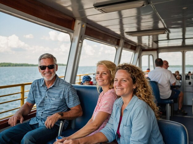 Photo families enjoying a scenic ferry ride on labor day