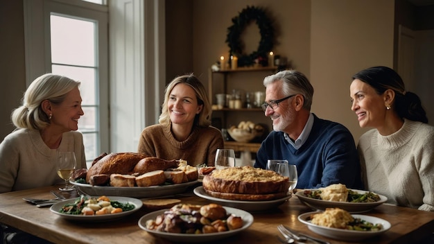 Families gathering for festive feasts filled with traditions and joy