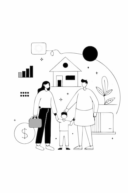 Family budget planning abstract vector illustration of personal finance and household management