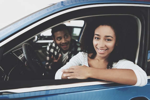 Family Buying Dream Car People Enjoy New Vehicle.