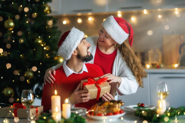 Family celebrating Christmas