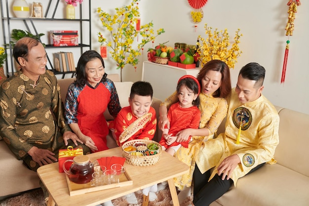 Family Celebrating Tet at Home