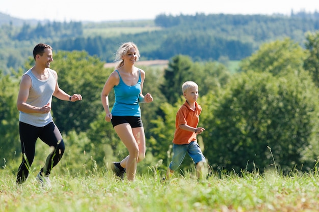 Family doing sports - jogging