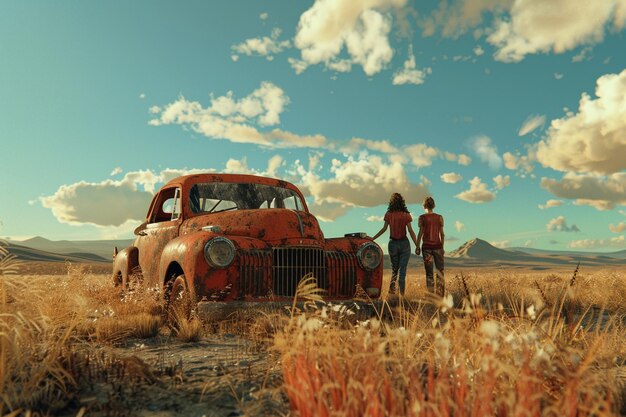 Family enjoying a road trip adventure