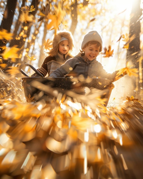 Photo family fun and togetherness outdoor adventures and cozy moments