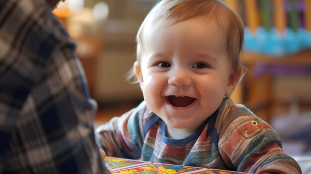 Family game night babys laughter at silly antics