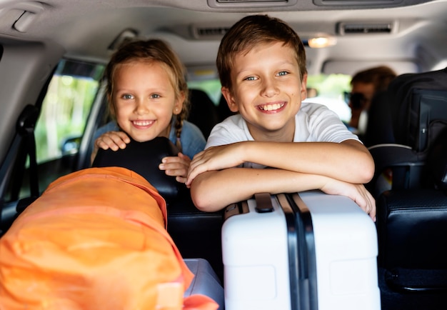 Family going on a holiday by car