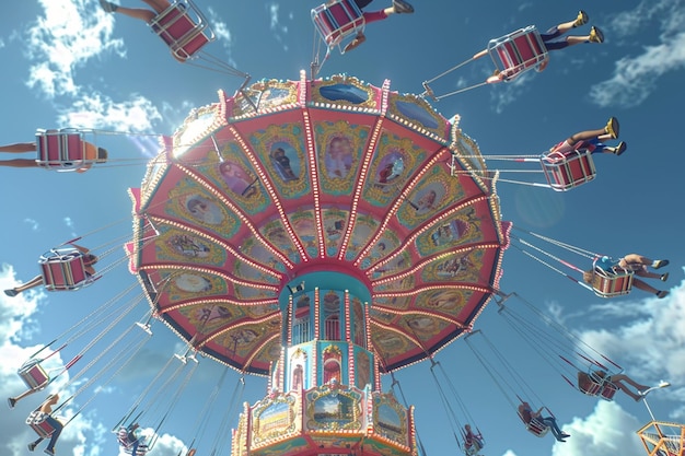 Family having a fun day at an amusement park