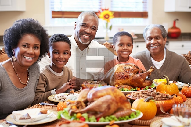 Family having a nice thanksgiving dinner together