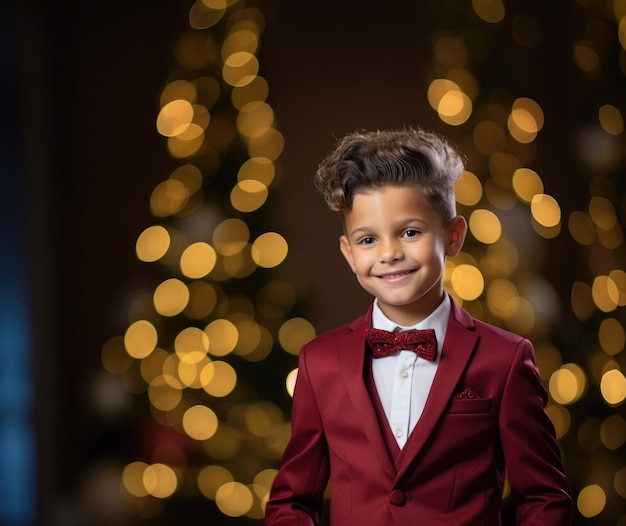 family members in their Christmas elegant holiday attire cozy