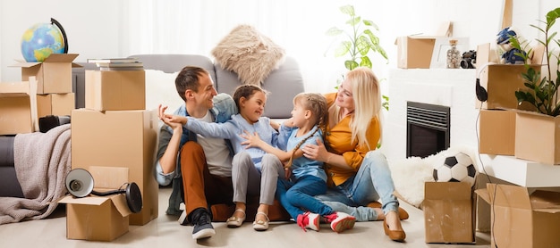 family moving into their new home