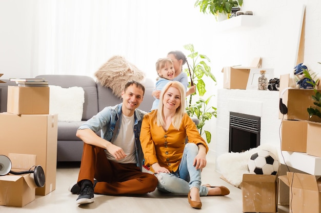 family moving into their new home