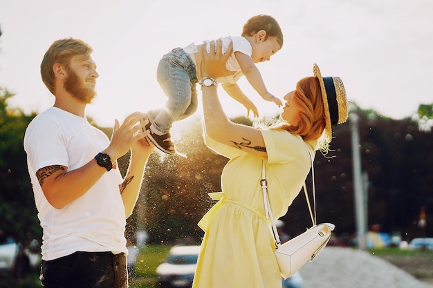 family in a park