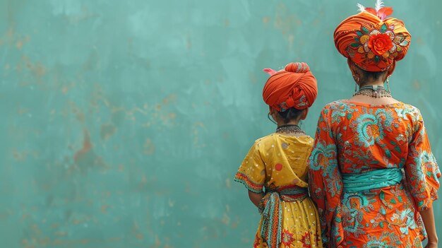 A family participating in a local cultural festival