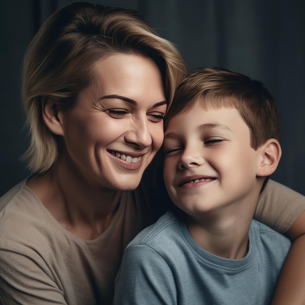 Family Portrait of Mother and Son