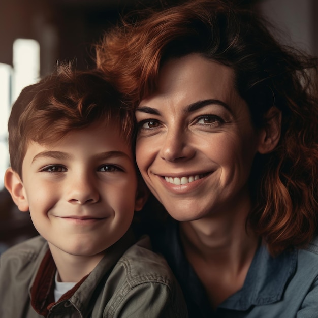 Family Portrait of Mother and Son