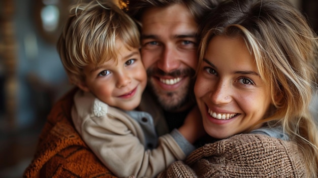 a family portrait with a child and a man holding a child