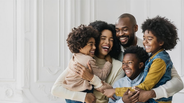 a family portrait with a child and a smile