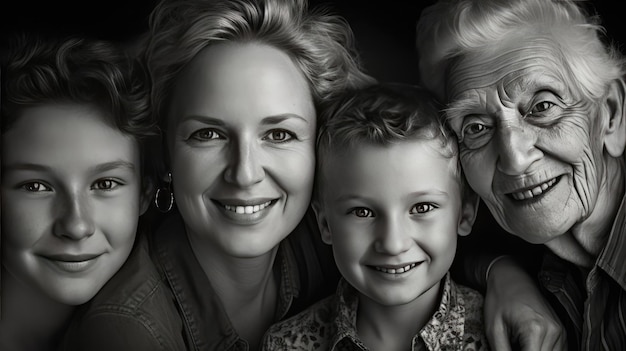 Photo a family portrait with different generations