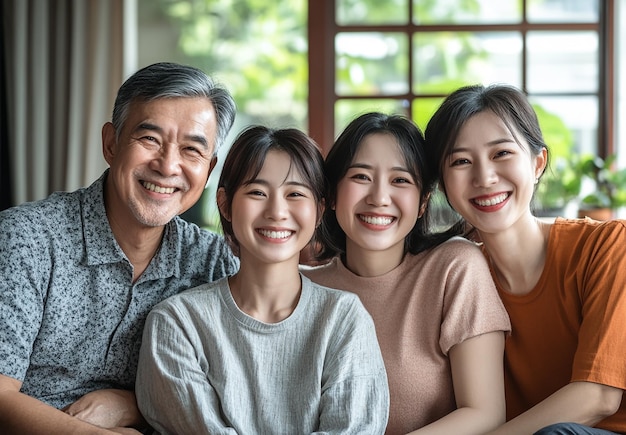 A Family Posing Together for a Photo