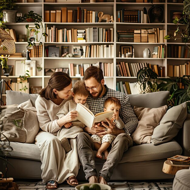 Photo family reading time