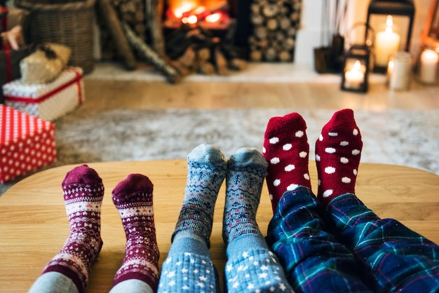 Family relaxing on a Christmas holiday