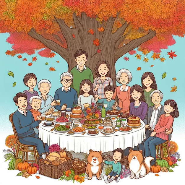 Photo family reunion illustration