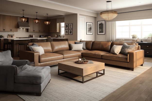 Family room with a comfortable sectional