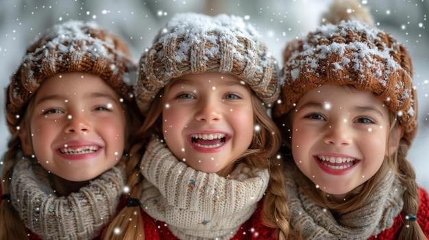 A family singing Christmas carols pastel background