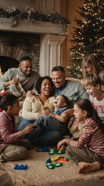 Family spending time together at home