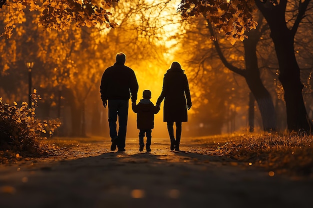 Family Stroll at Dusk Unity and Love