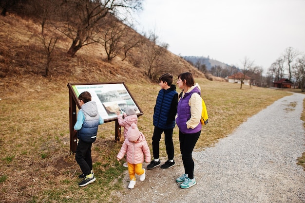 Family at Turold science trail Mikulov Czech Republik