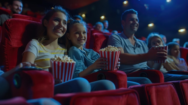 The Family Watching Movie