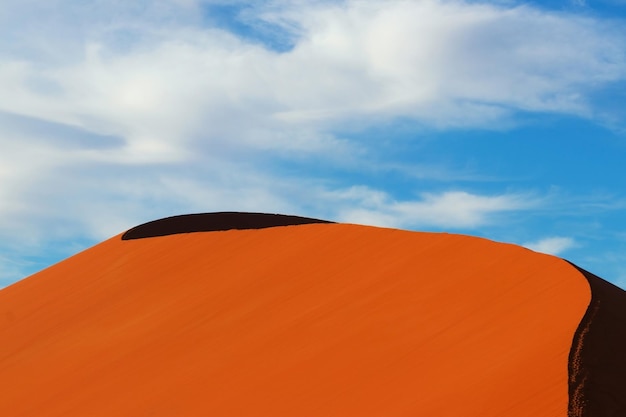 The famous 45 red sand dune in Sossusvlei Africa Namib Desert