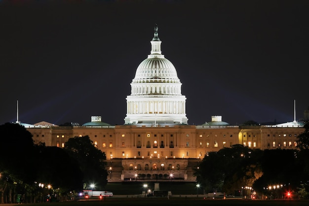 famous capitol in Washington in night shot