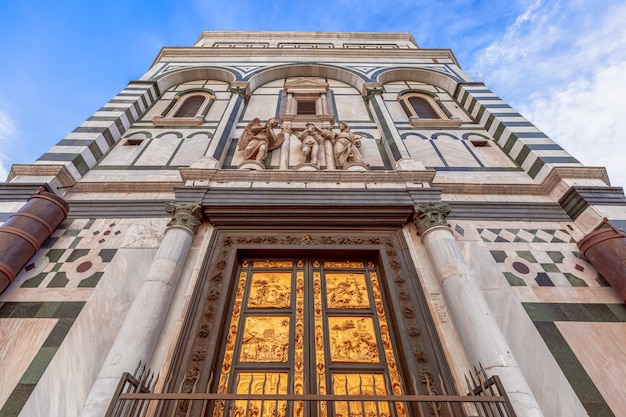 The famous Gates of Paradise by Lorenzo Ghiberti in Florence Baptistery. Italy