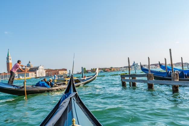 The famous gondola ride Venice