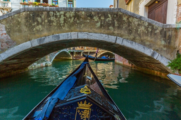 The famous gondola ride Venice