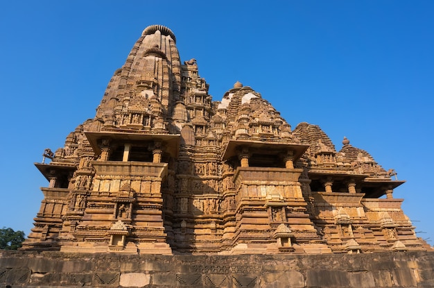 Famous Indian tourist landmark - Kandariya Mahadev Temple, Khajuraho, India.