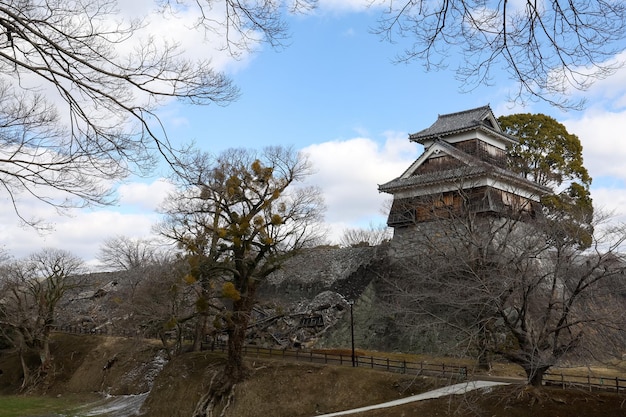 Famous Landscape of Kumamoto Castle in Northern Kyushu Japan