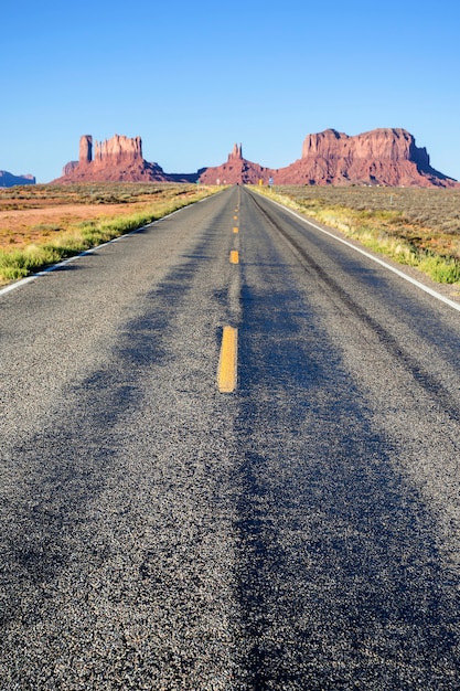 Famous long Road to the Monument Valley, Arizona