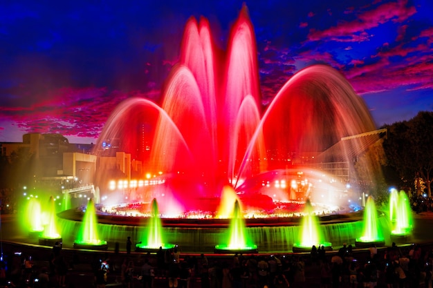 The famous Montjuic Fountain in Barcelona.Spain.