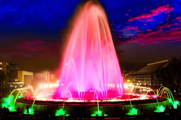 The famous Montjuic Fountain in Barcelona.Spain.