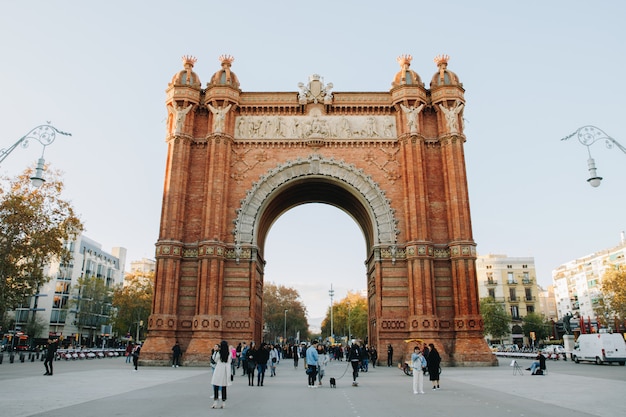 Famous monument called Arco de Triunfo o Triumph Arch in Barcelona