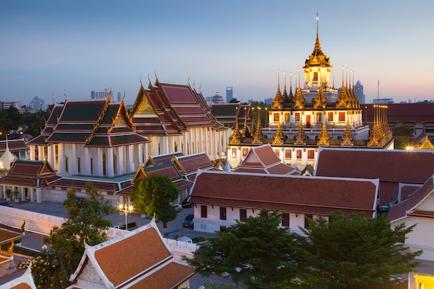 The famous place, Golden mountain in Bangkok, Thailand