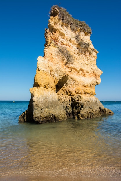 Famous Rocks in Sea, Ocean, Lagos in Portugal. 