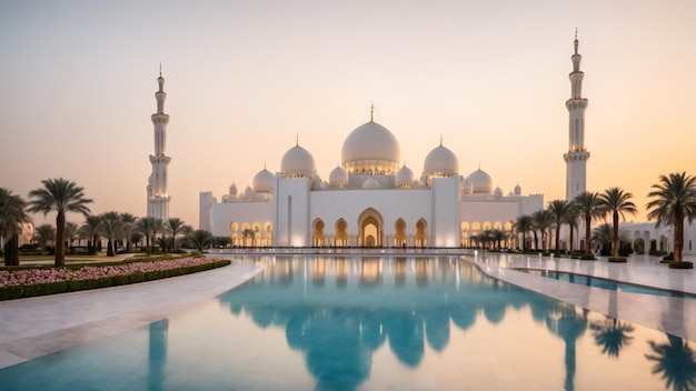 Famous Sheikh Zayed mosque in Abu Dhabi United Arab Emirates