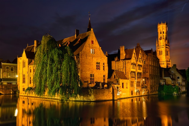 Famous view of Bruges, Belgium